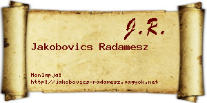 Jakobovics Radamesz névjegykártya